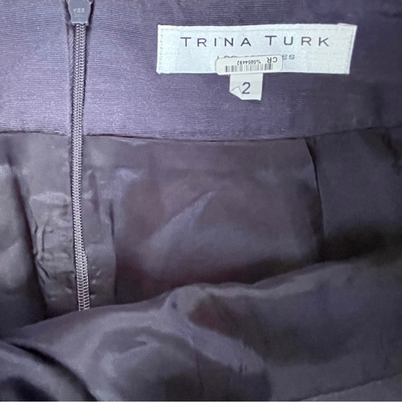 Trina Turk Blue Floral Lined Skirt with pockets womens size 2 - Picture 10 of 10